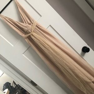 Nude and Gold Maxi Dress
